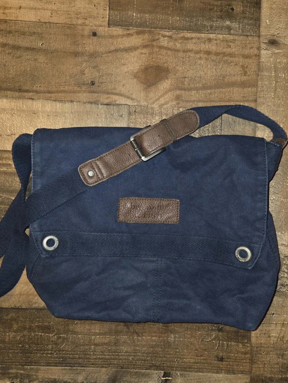 Vintage 90's ABERCOMBIE & FITCH Navy Blue Canvas Messenger Crossbody Bag Y2K A&F